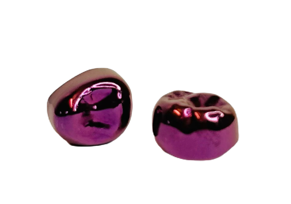 PURPLE - Pack of 5 Colored Premium Stainless Steel Dental Crowns