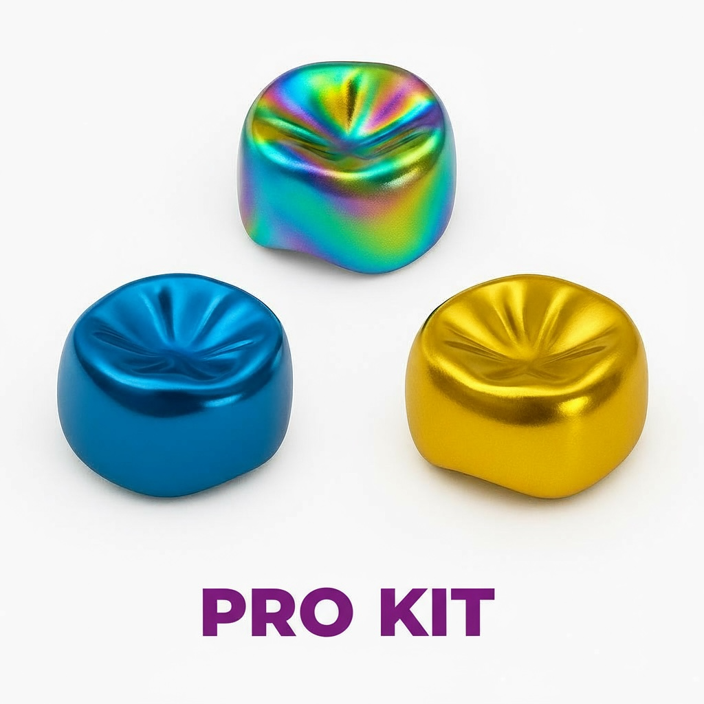 PRO KIT - 240 Colored Premium Prismo Stainless Steel Dental Crowns