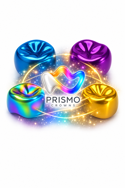 Prismo Crowns in Gold, Sapphire Blue, Royal Purple and Unicorn
